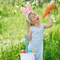 6 Pack Easter Bunny Basket Tote Bags, Reusable Canvas Rabbit Gift Buckets with Handles for Egg Hunt, Party Favors & Kids Gifts